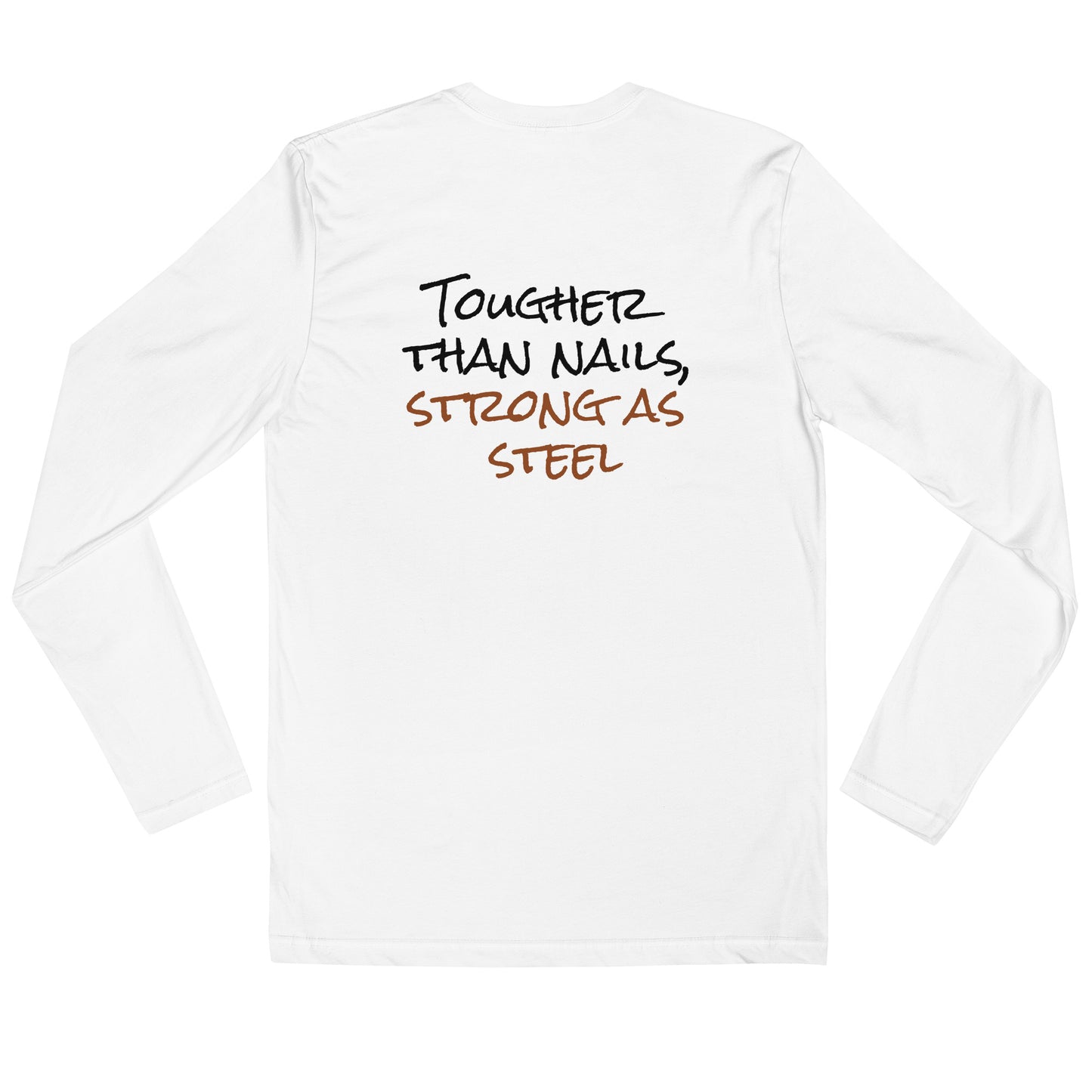 Long Sleeve Fitted Crew (white) - Tougher than nails